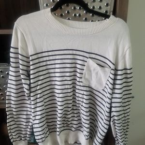 Shades of Grey white sailor stripped sweater